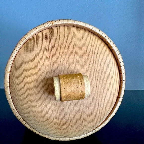 Floral Birch Bark Basket Nature Made Hand Crafted 6”. X 4.5” - Picture 8 of 9